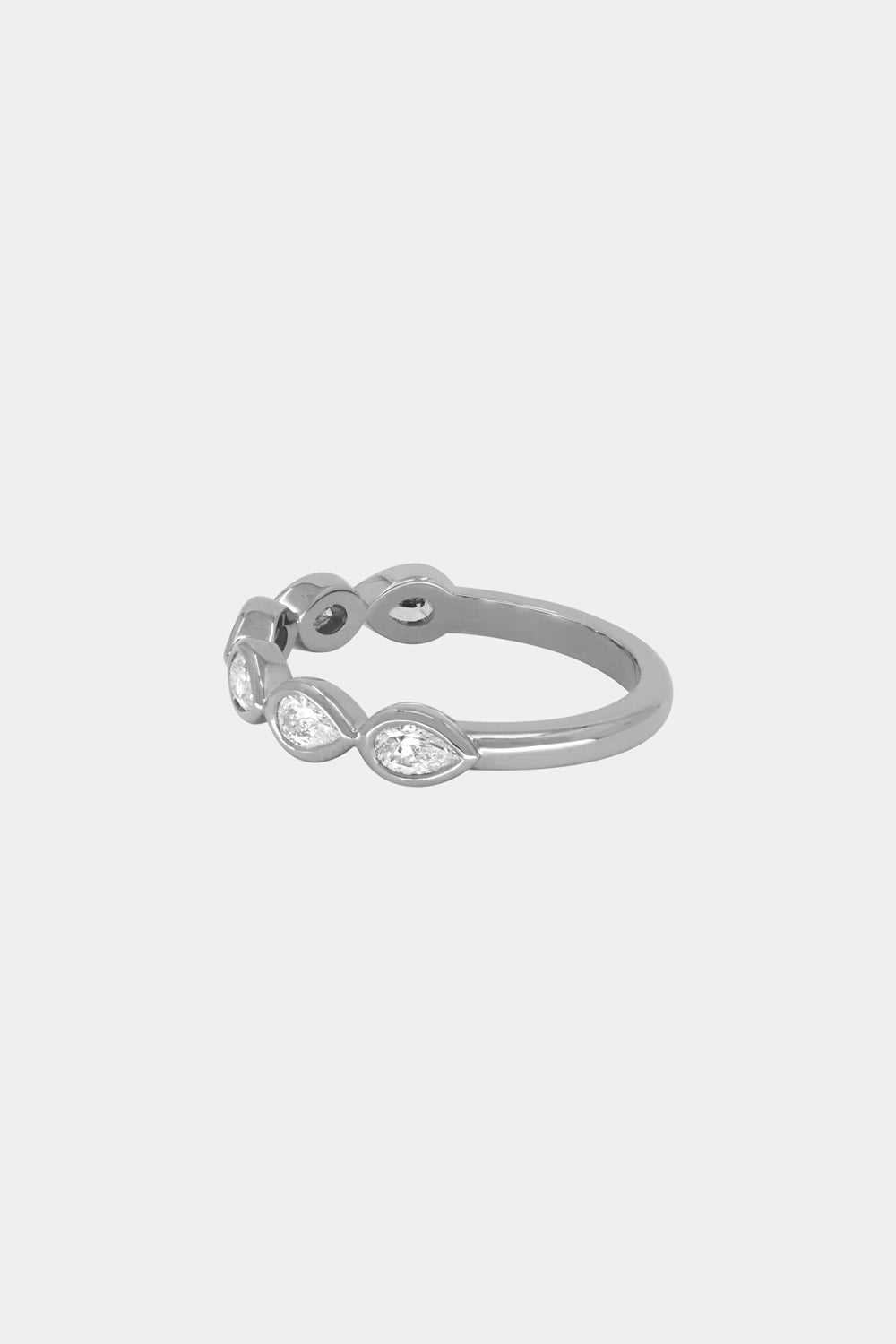 Pear Diamond Bezel Band | 18K White Gold| Natasha Schweitzer