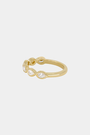 Pear Diamond Bezel Band | 18K Yellow Gold | Natasha Schweitzer
