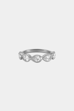 Pear Diamond Bezel Band | 18K White Gold | Natasha Schweitzer