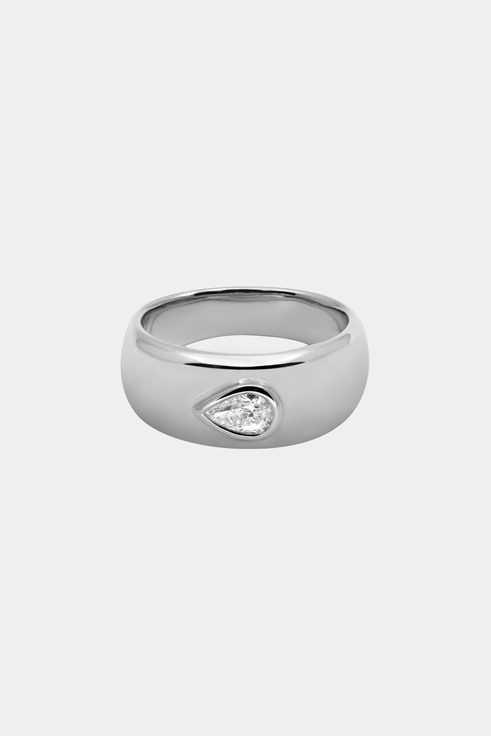 Pear Diamond Bezel Blob Ring | 18K White Gold| Natasha Schweitzer