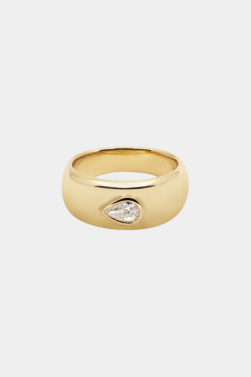 NATASHA SCHWEITZER | Pear Diamond Bezel Blob Ring| Yellow Gold