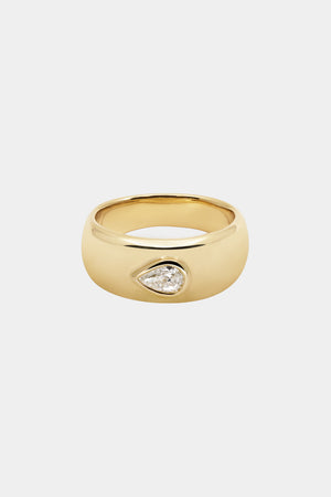 Pear Diamond Bezel Blob Ring | 18K Yellow Gold | Natasha Schweitzer