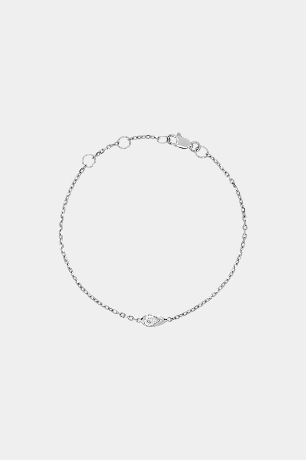 Mini Pear Diamond Bracelet | 9K White Gold