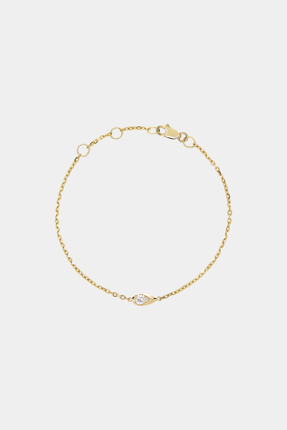 Mini Pear Diamond Bracelet | 9K Yellow or Rose Gold