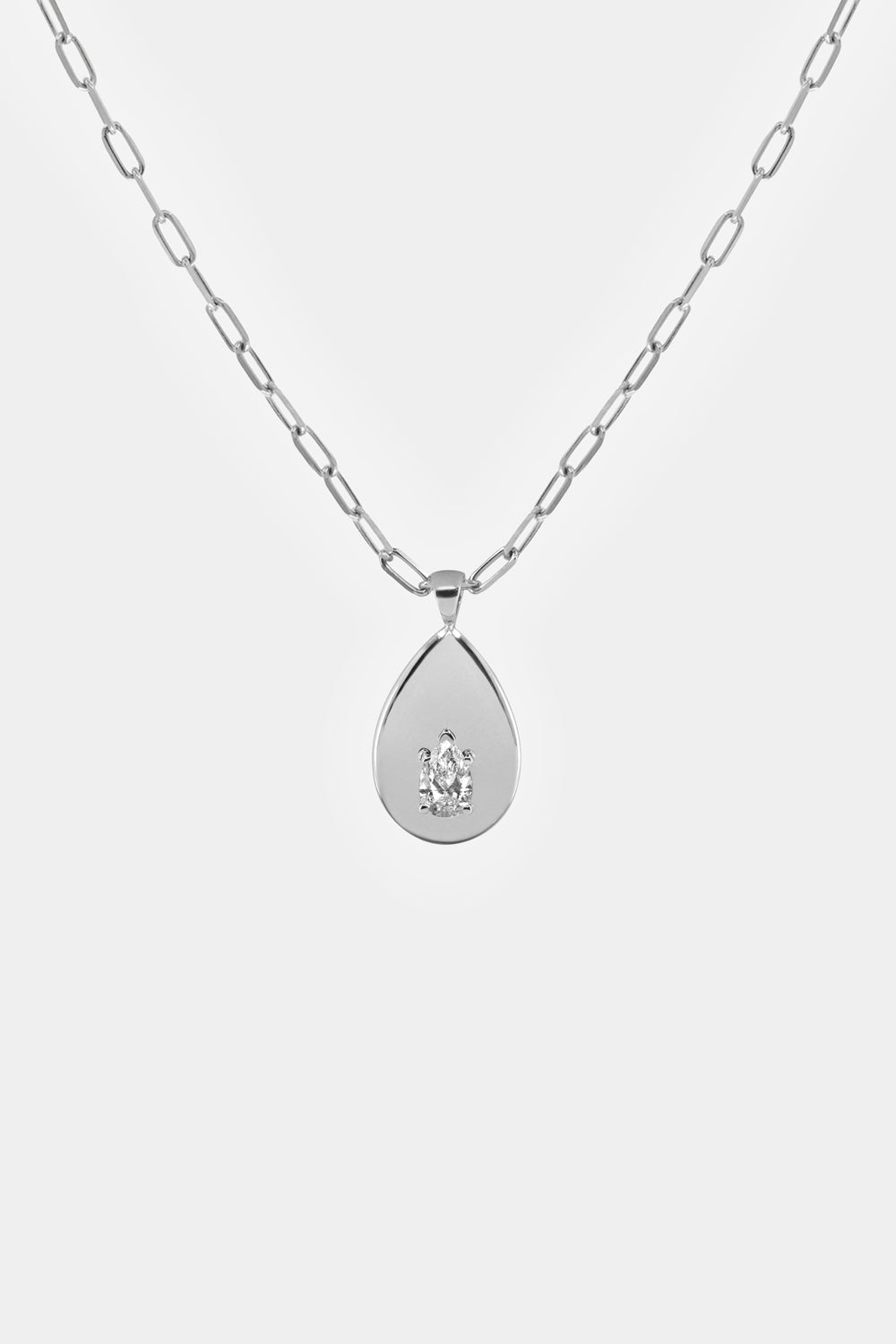 Poire Diamond Necklace | 18K White Gold