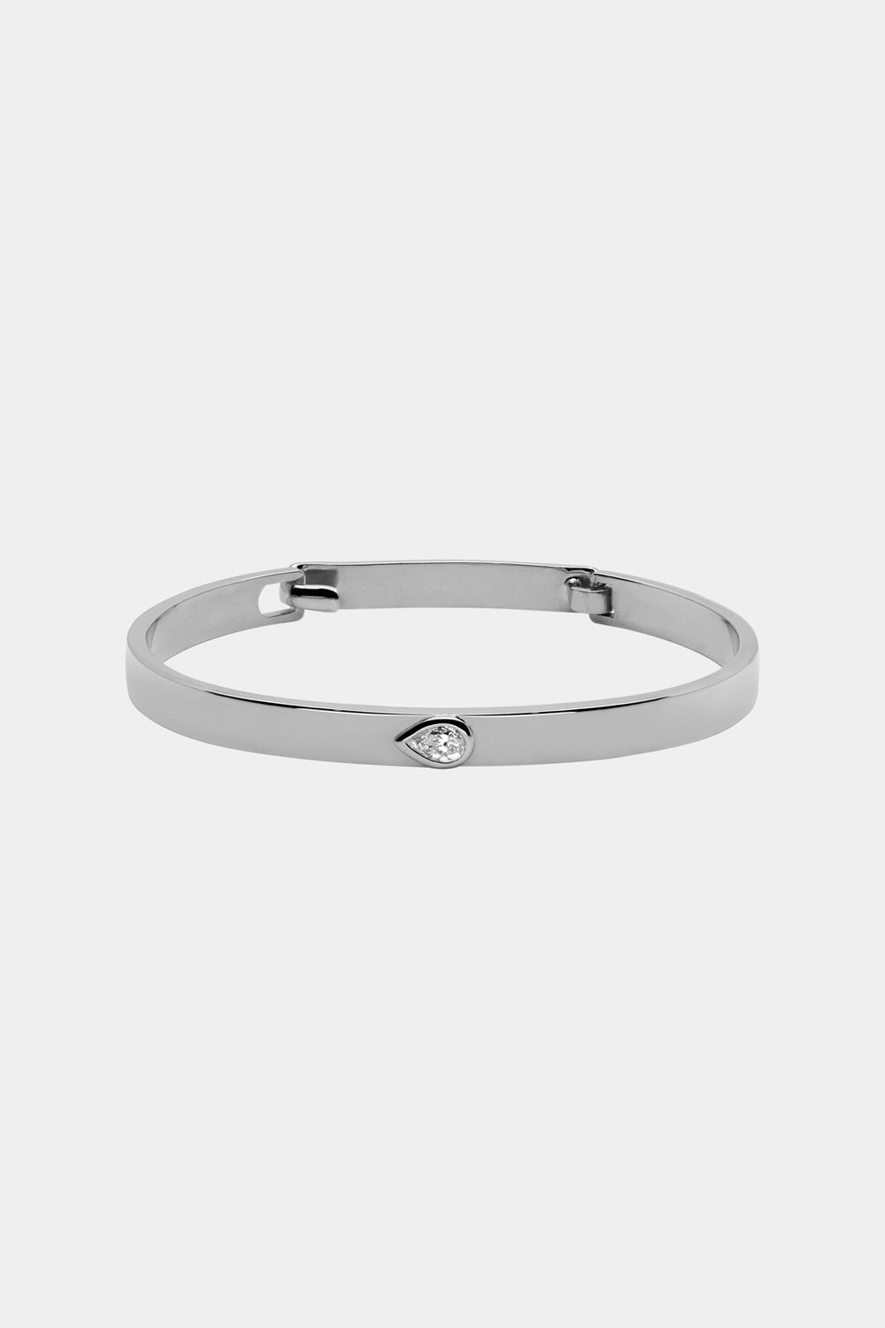 Pear Diamond Tallows Bangle | White Gold| Natasha Schweitzer