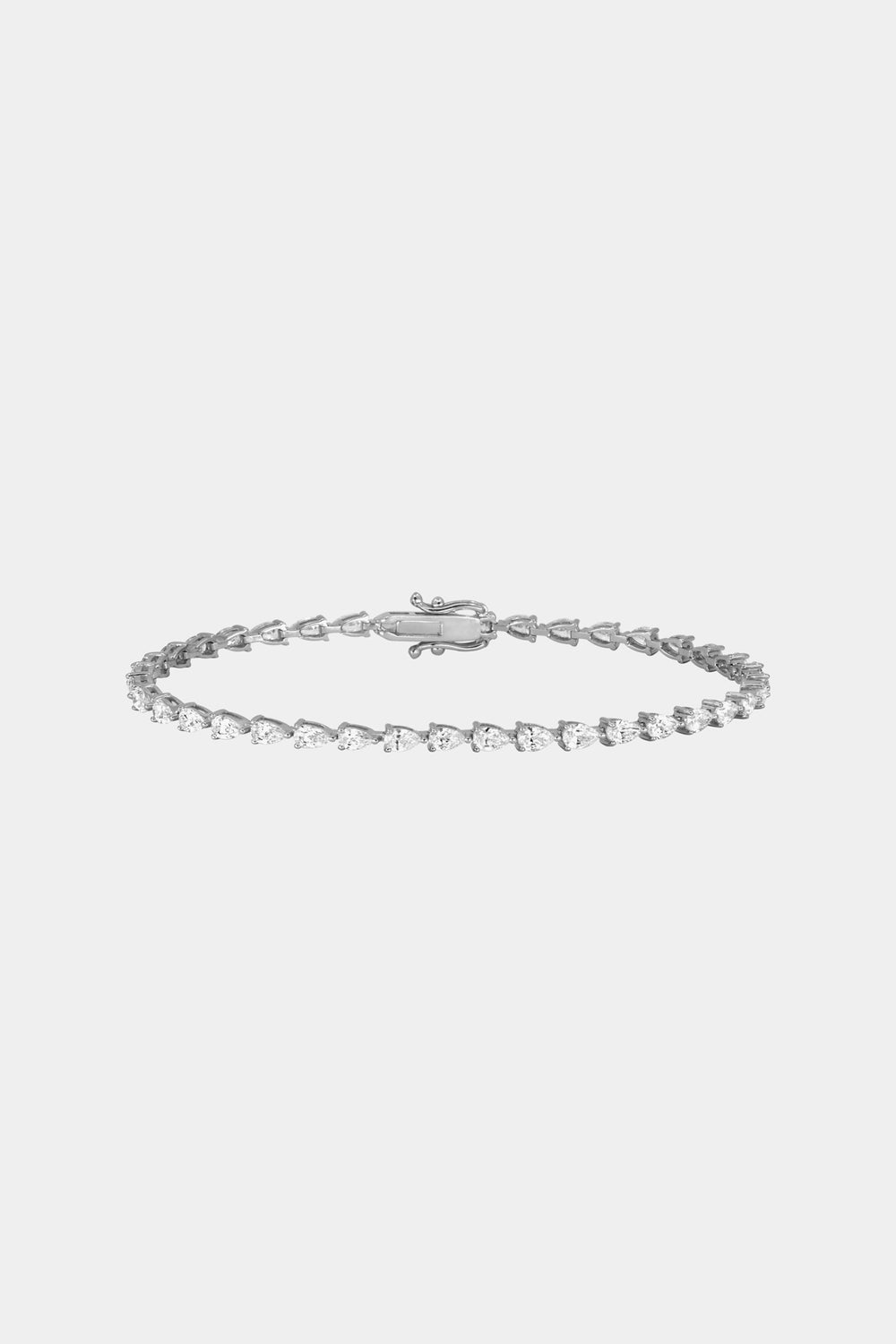 Small Pear Diamond Tennis Bracelet | 18K White Gold