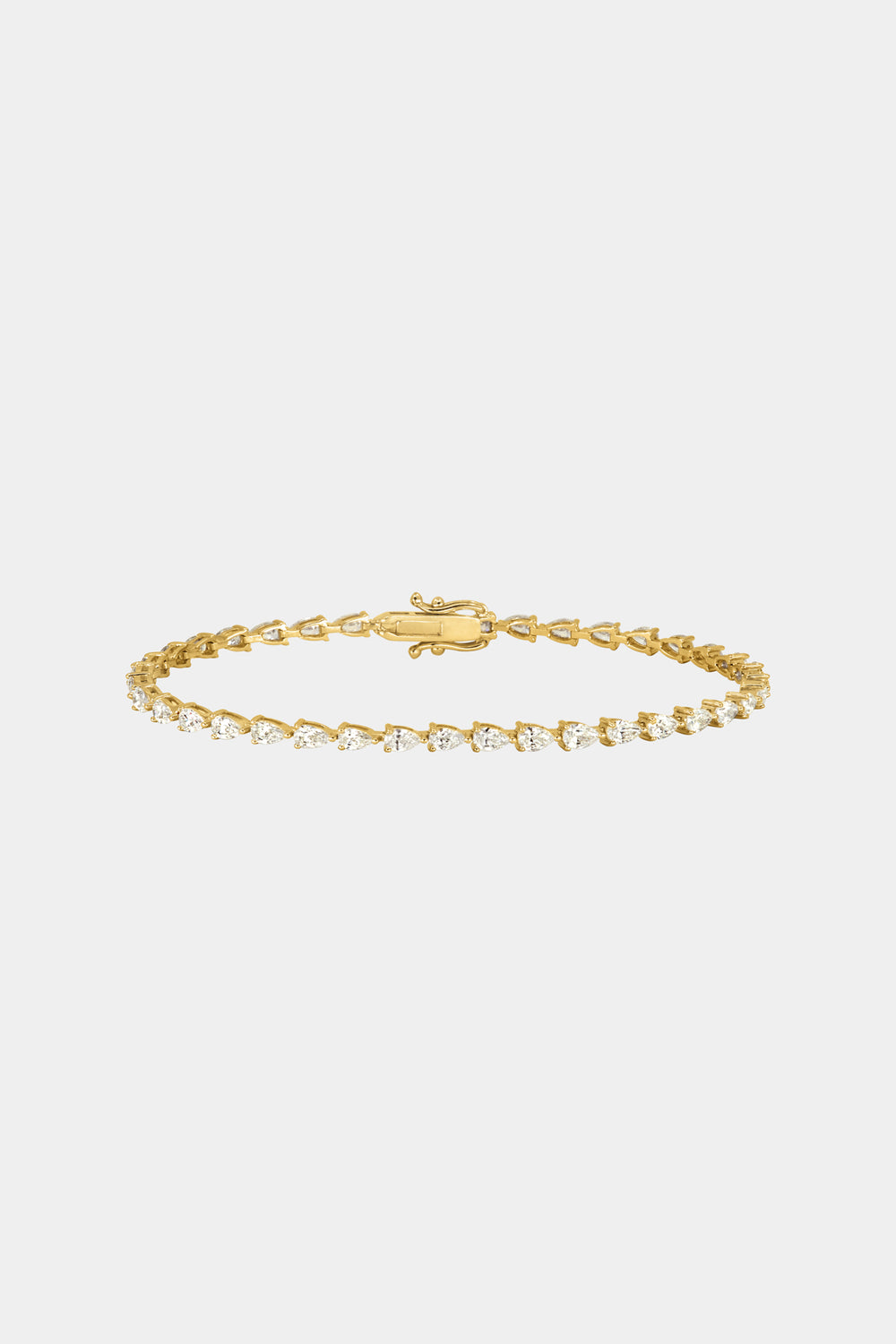 Small Pear Diamond Tennis Bracelet | 18K Yellow Gold