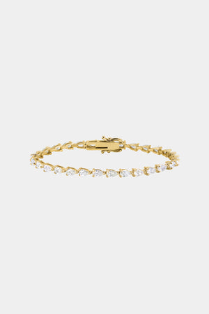 Large Pear Diamond Tennis Bracelet | 18K Yellow Gold | Natasha Schweitzer
