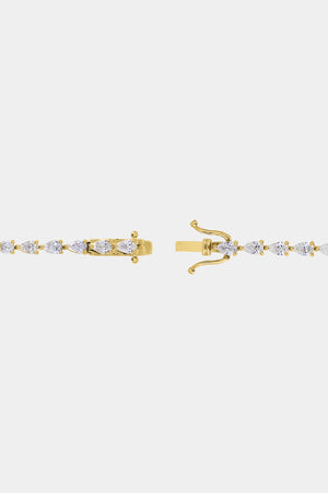 Large Pear Diamond Tennis Bracelet | 18K Yellow Gold | Natasha Schweitzer
