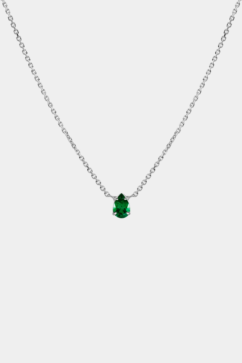 Pear Emerald Necklace | 18K Gold| Natasha Schweitzer