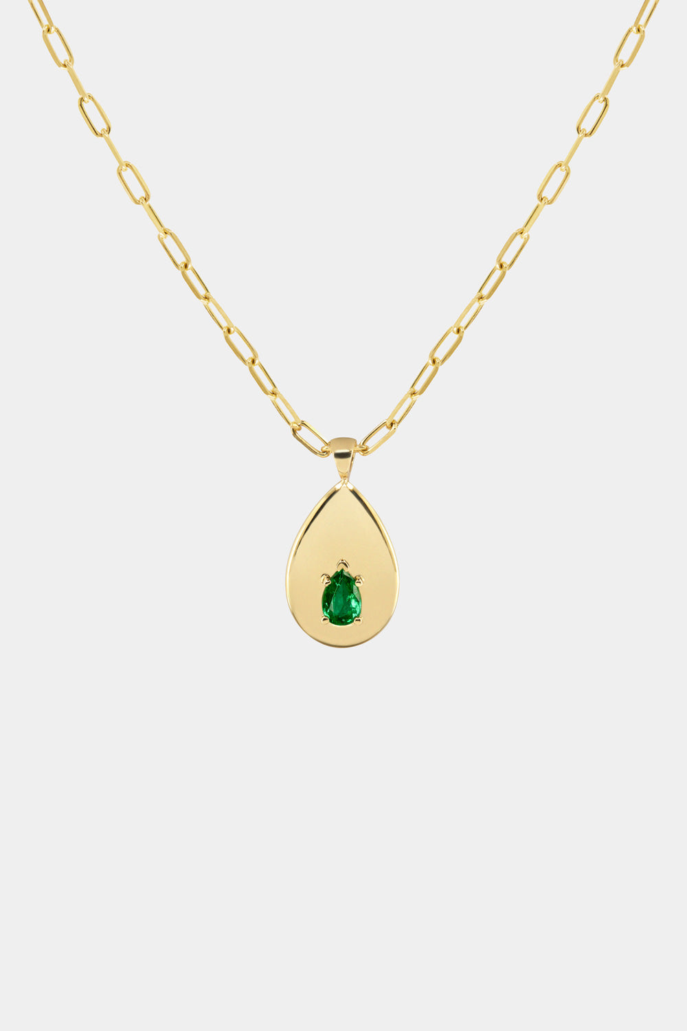 Poire Emerald Necklace | 18K Yellow Gold
