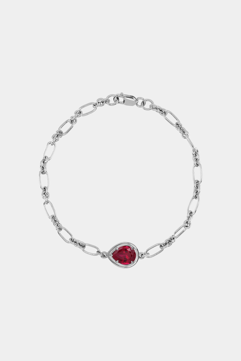 Roma Pear Gemstone Bracelet | White Gold
