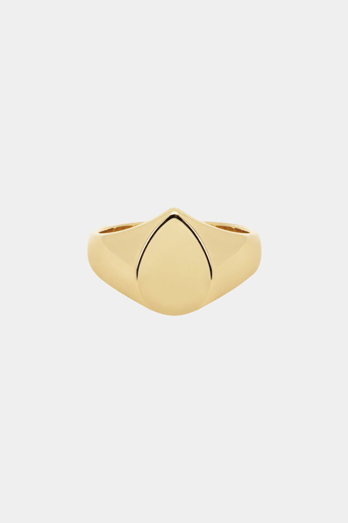 NATASHA SCHWEITZER | Ring | Pear Signet Ring | Yellow Gold