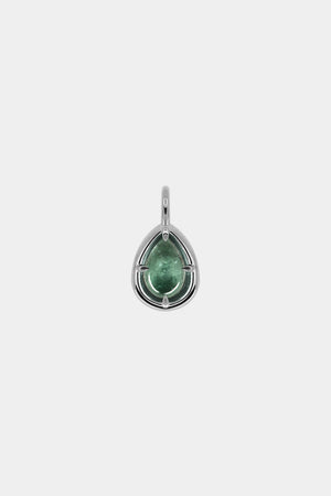 Aqua Pear Tourmaline Pendant | 9K White Gold | Natasha Schweitzer
