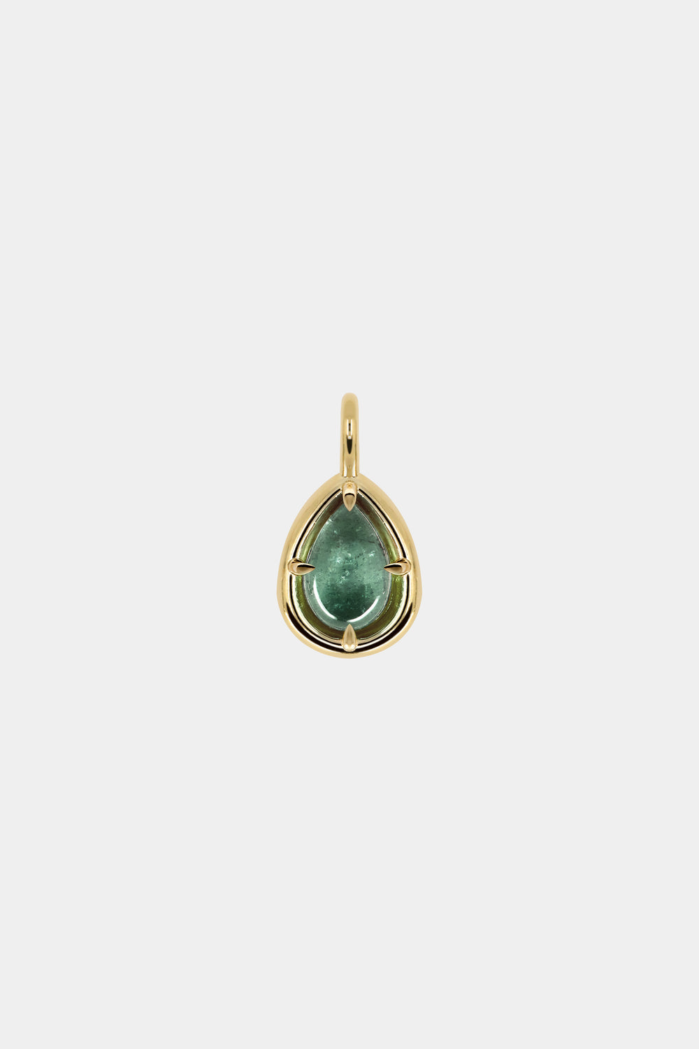 Aqua Pear Tourmaline Pendant | 9K Yellow Gold