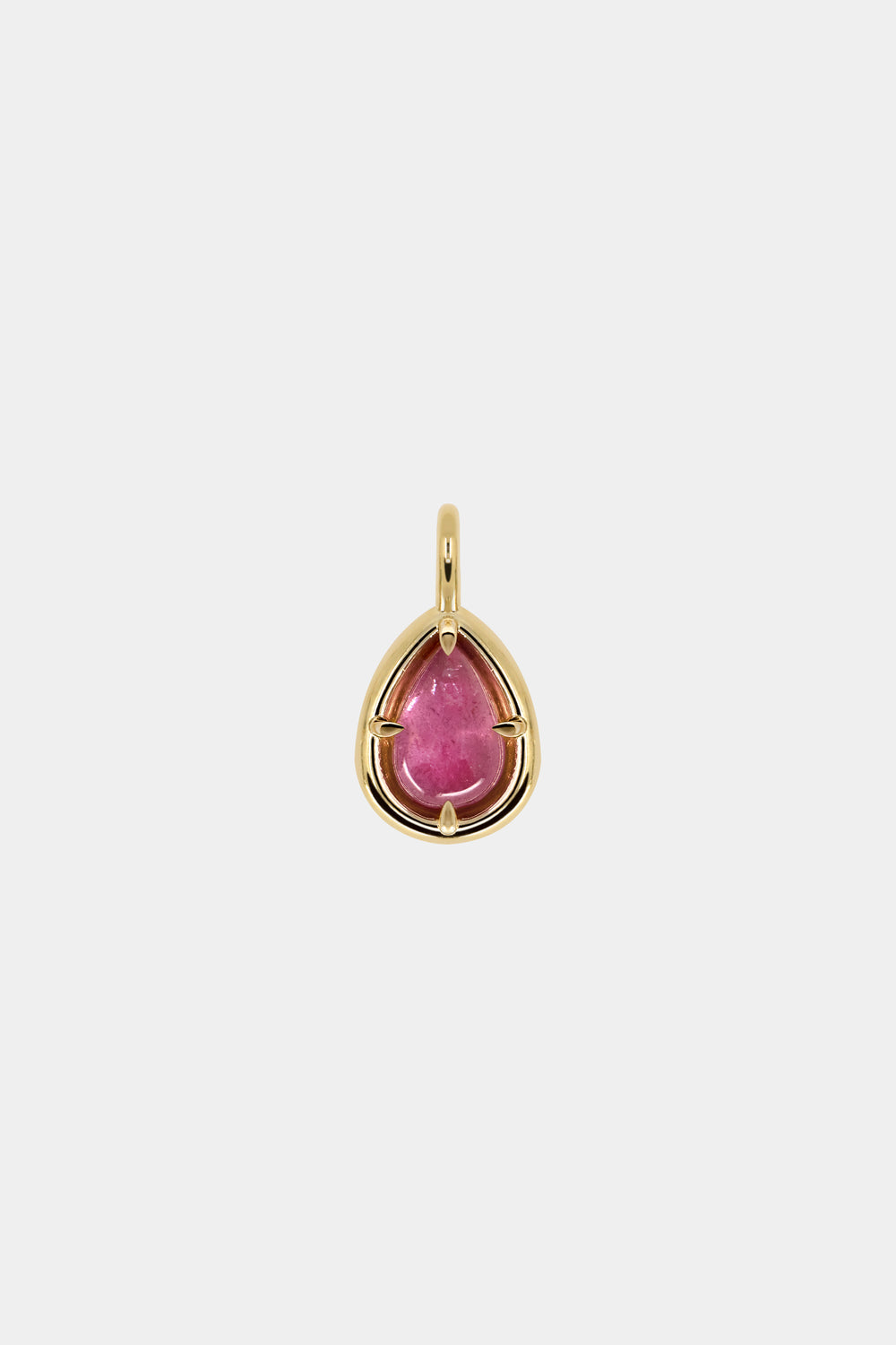 Pink Pear Tourmaline Pendant | 9K Yellow Gold