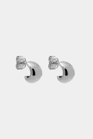 Small Blob Hoops | Silver or 9K White Gold | Natasha Schweitzer