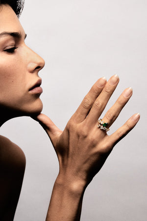 Scattered Diamond Wrap Ring | Diamond, Emerald, Sapphire | Natasha Schweitzer