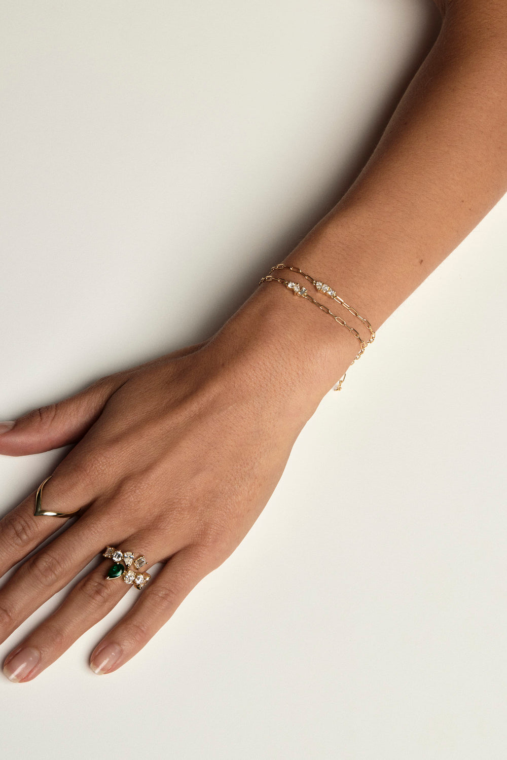 Scattered Diamond Trio Bracelet | 18K Yellow Gold| Natasha Schweitzer