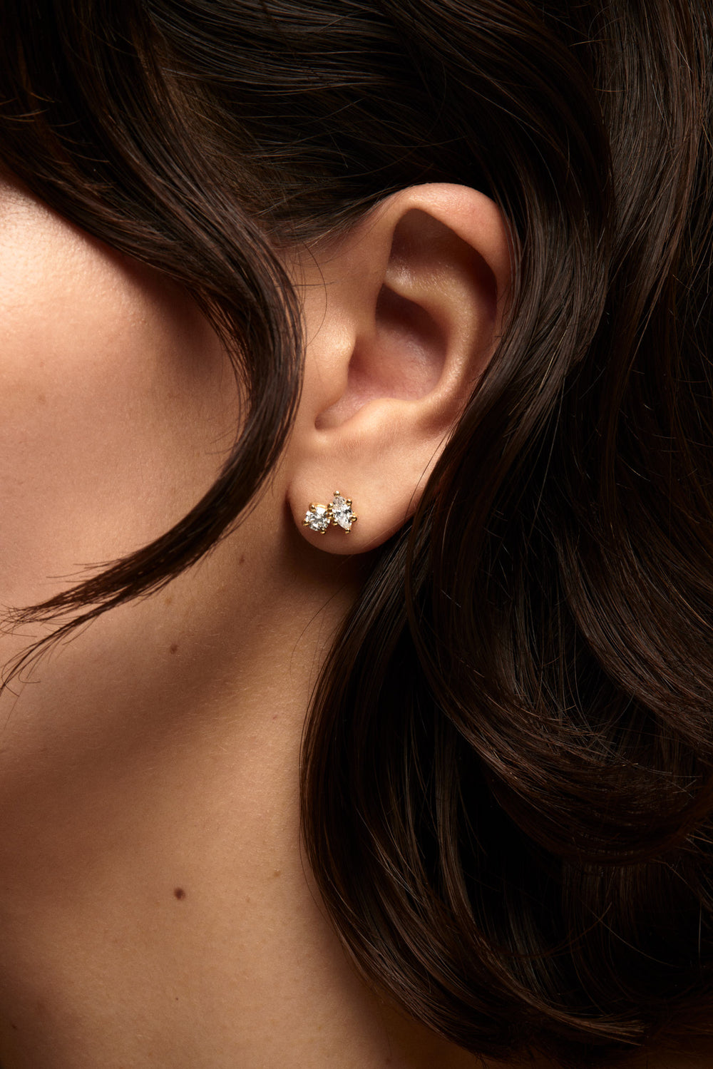 Toi et Moi Earring | 18K White Gold, more diamond options available