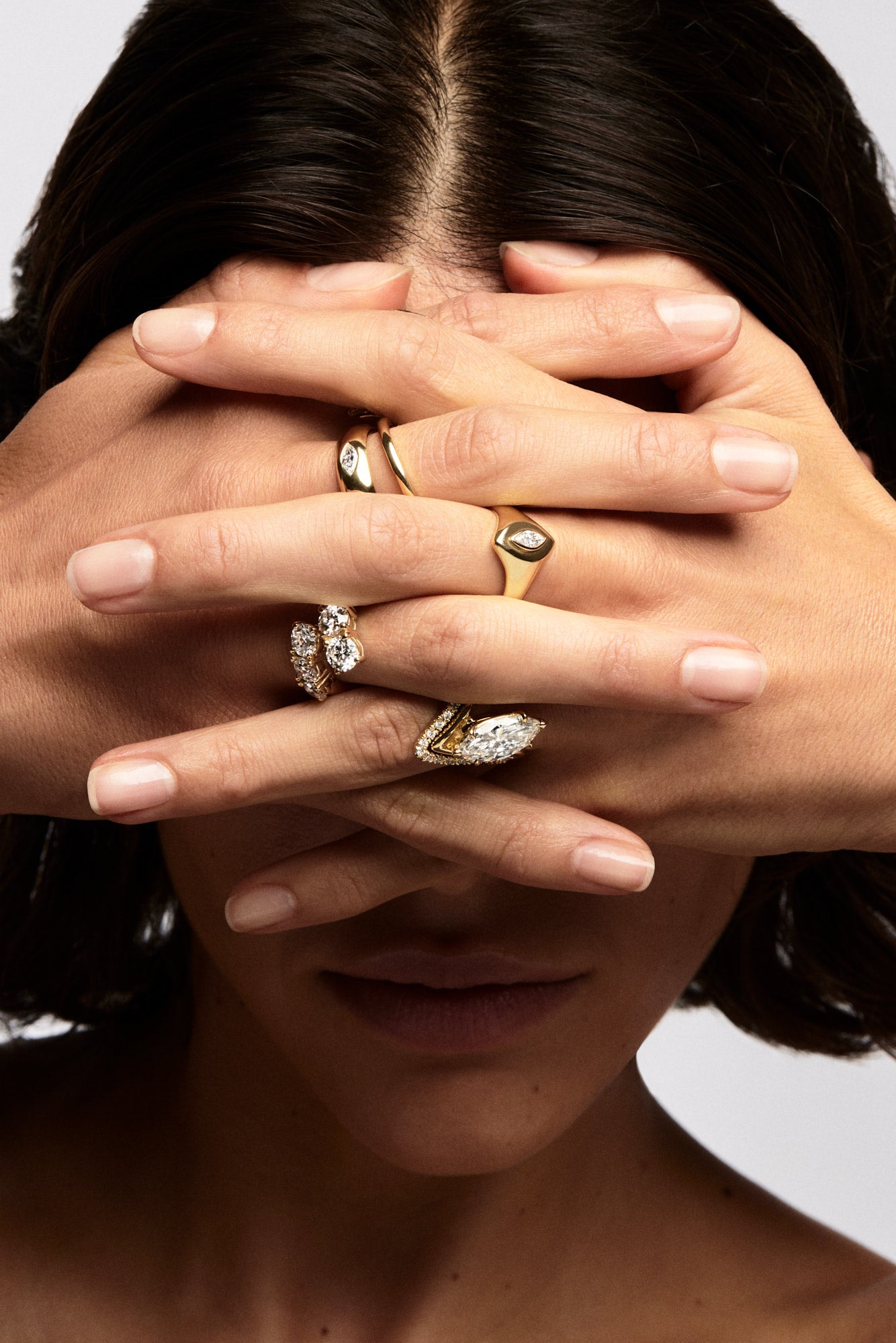 Marquise Diamond Signet Ring | Yellow Gold| Natasha Schweitzer