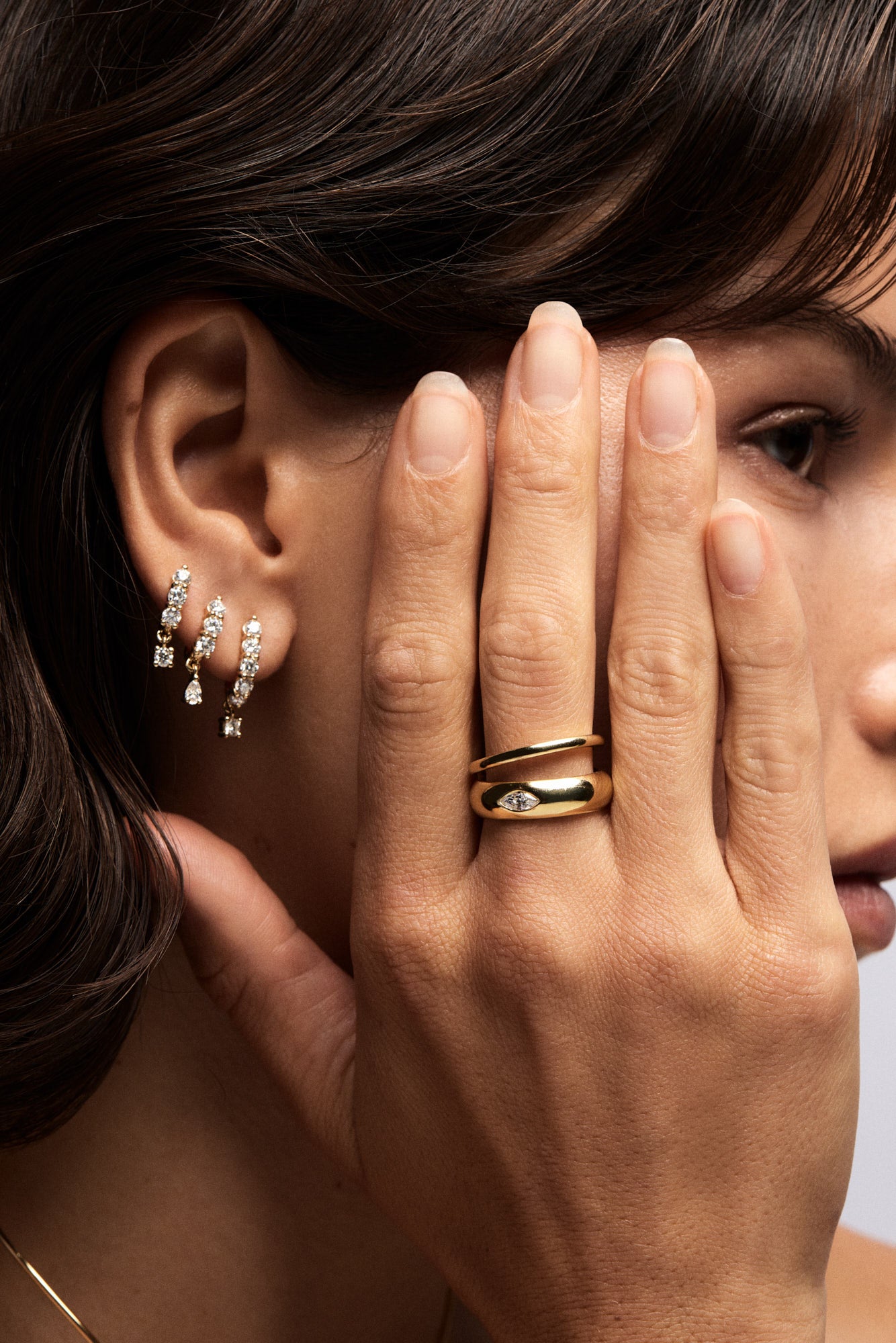 Double Band Sabine Ring | 9K Yellow Gold, Diamond Option Available| Natasha Schweitzer