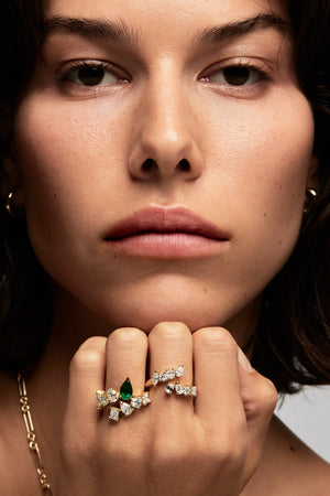 Mini Scattered Diamond Wrap Ring | 18K Yellow Gold | Natasha Schweitzer