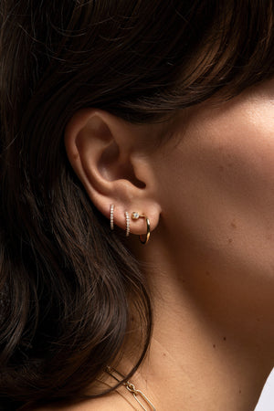 Small Diamond Huggies | 18K Yellow Gold | Natasha Schweitzer