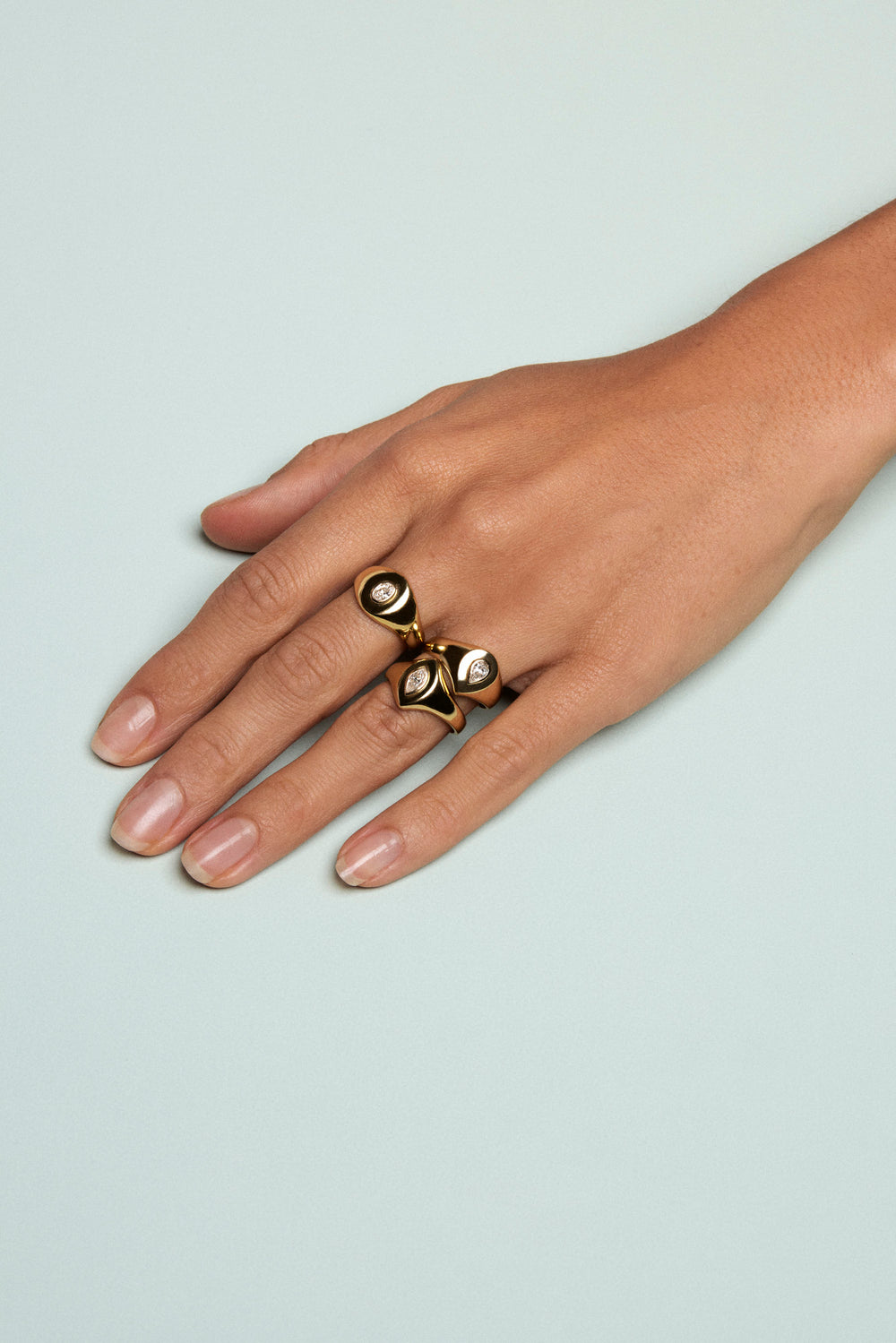 Marquise Diamond Signet Ring | Yellow Gold| Natasha Schweitzer
