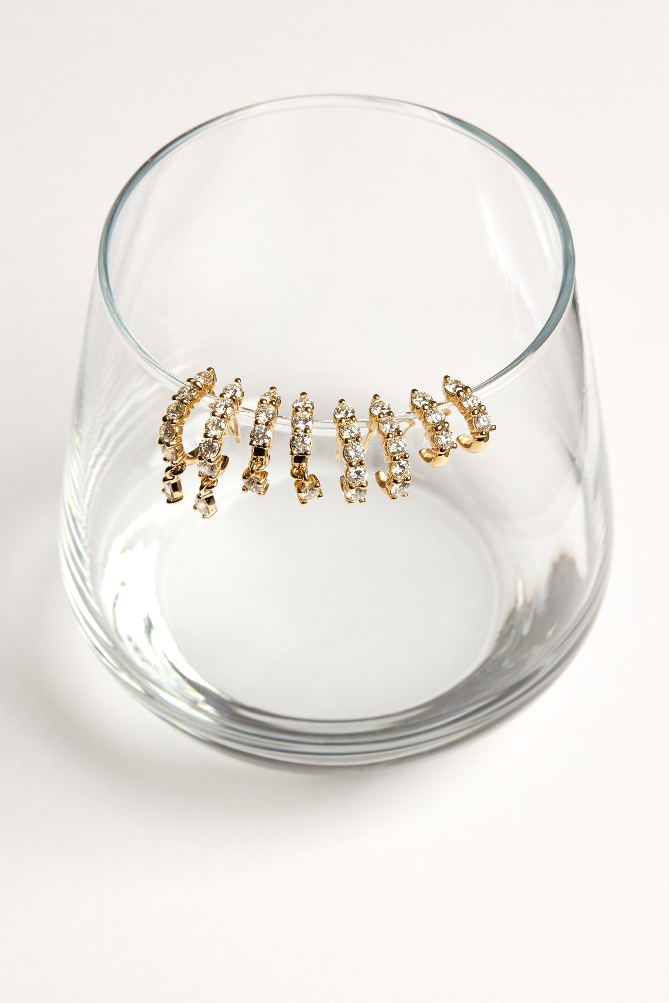 Diamond Georgie Hoops with Diamond Drop | 18K White Gold| Natasha Schweitzer