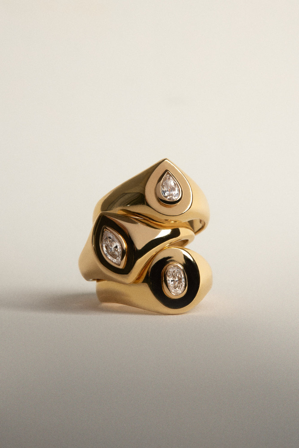 Marquise Diamond Signet Ring | Yellow Gold| Natasha Schweitzer