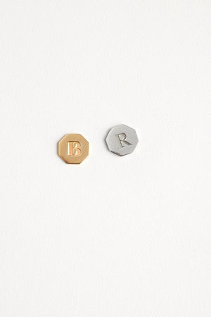 Letter Earrings | 9K White Gold | Natasha Schweitzer