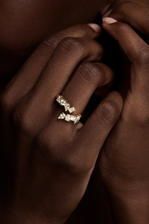 Mini Scattered Diamond Wrap Ring | 18K Yellow Gold | Natasha Schweitzer
