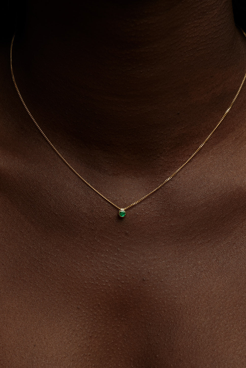 Mini Emerald Necklace | 9K Gold| Natasha Schweitzer