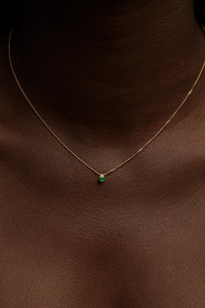 Mini Emerald Necklace | 9K Gold | Natasha Schweitzer