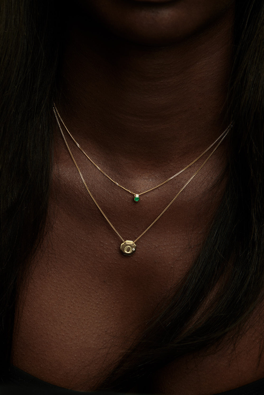Mini Emerald Necklace | 9K Gold| Natasha Schweitzer