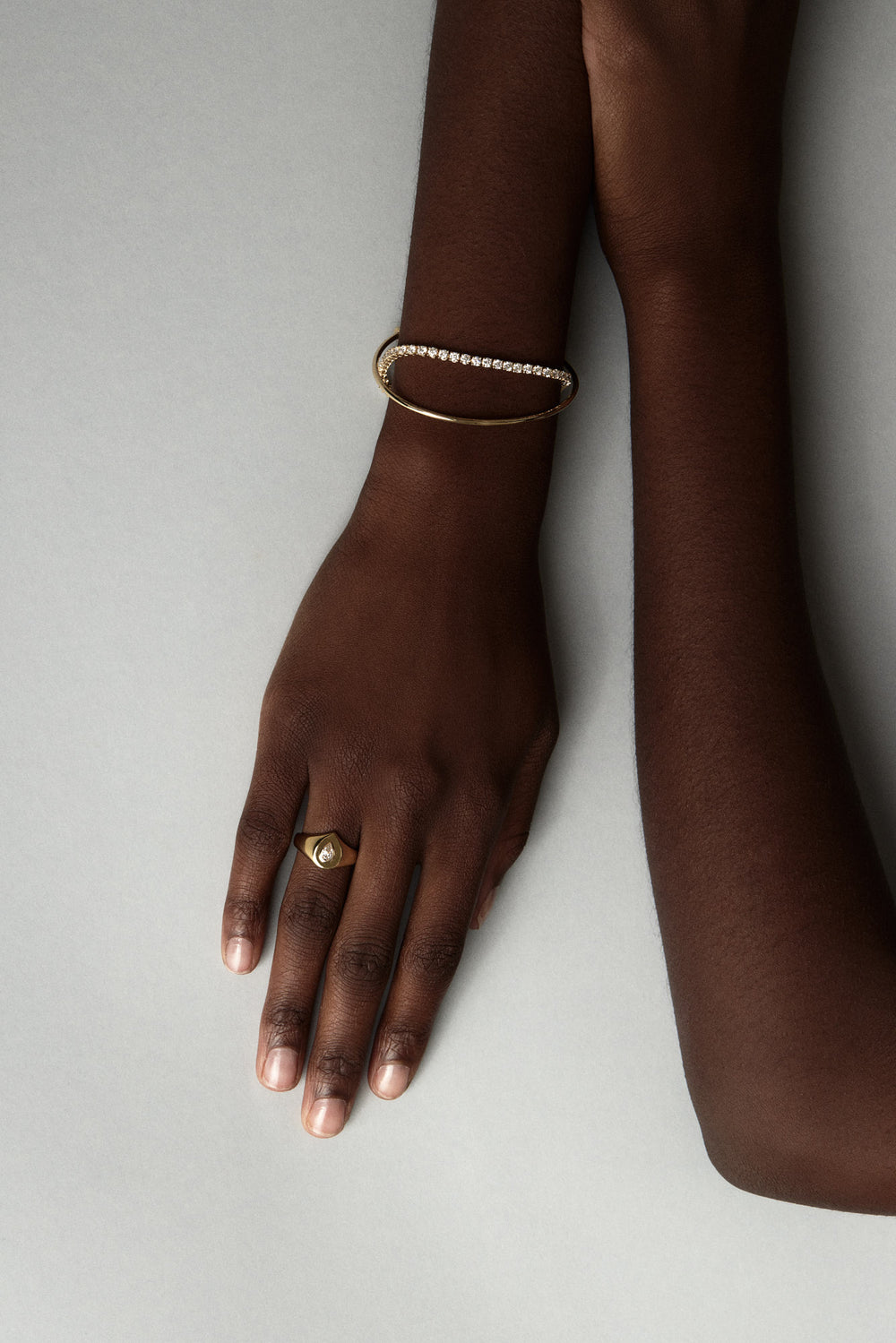 Pear Diamond Signet Ring | Yellow Gold| Natasha Schweitzer