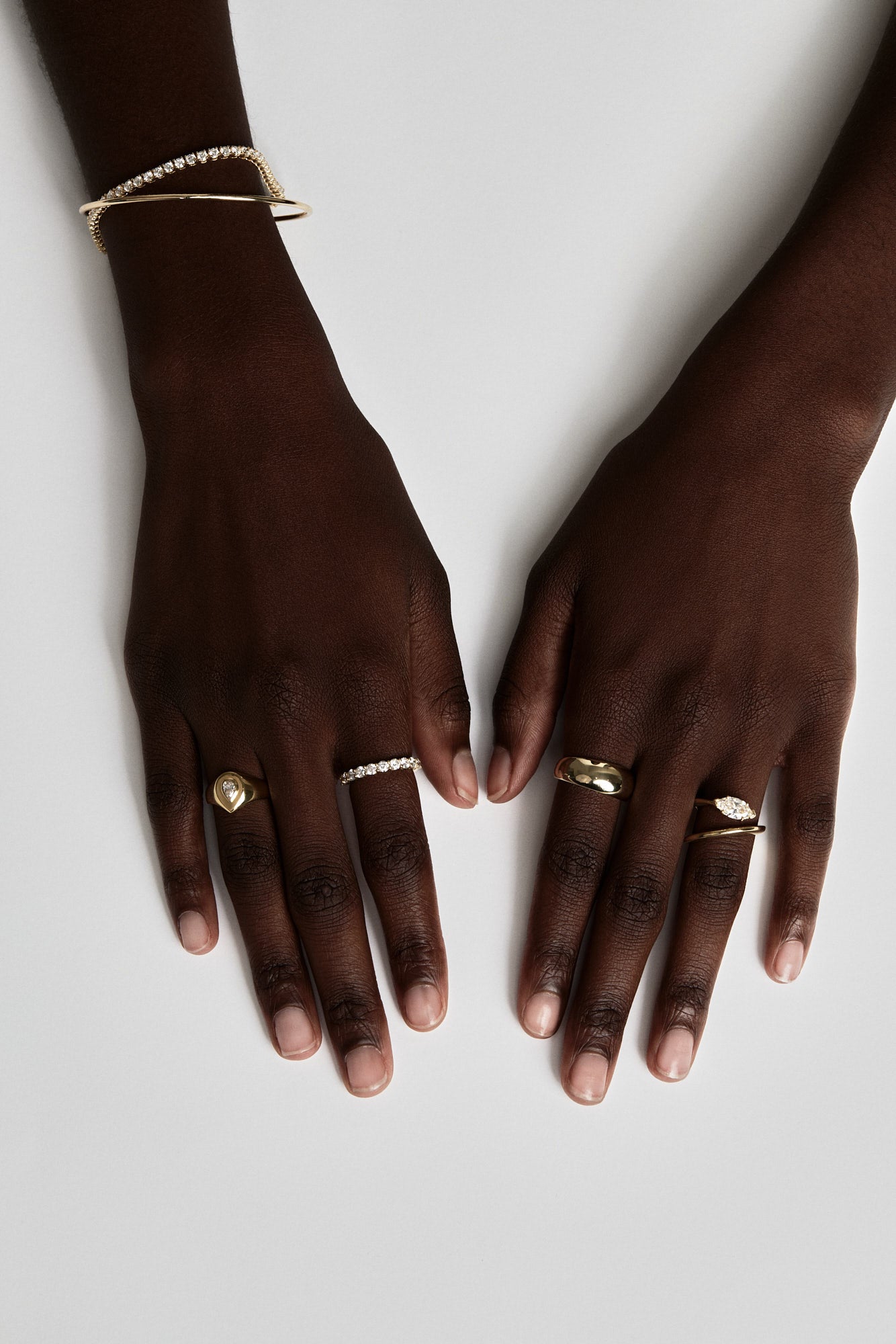 Round Diamond Half Band | 18K White Gold| Natasha Schweitzer