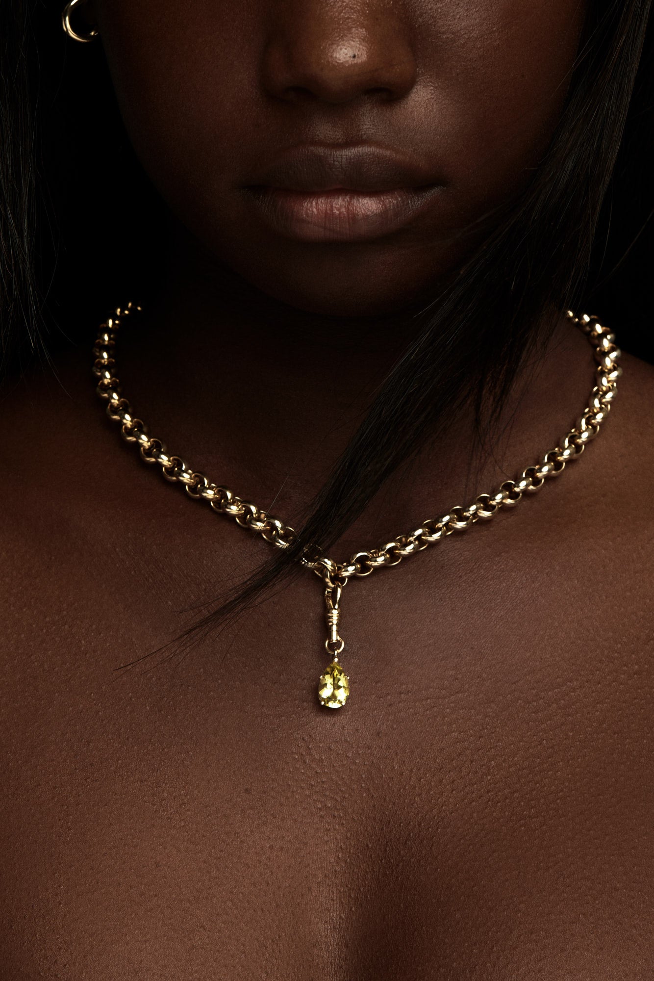 Pear Lemon Quartz Attachment | 9K Yellow Gold