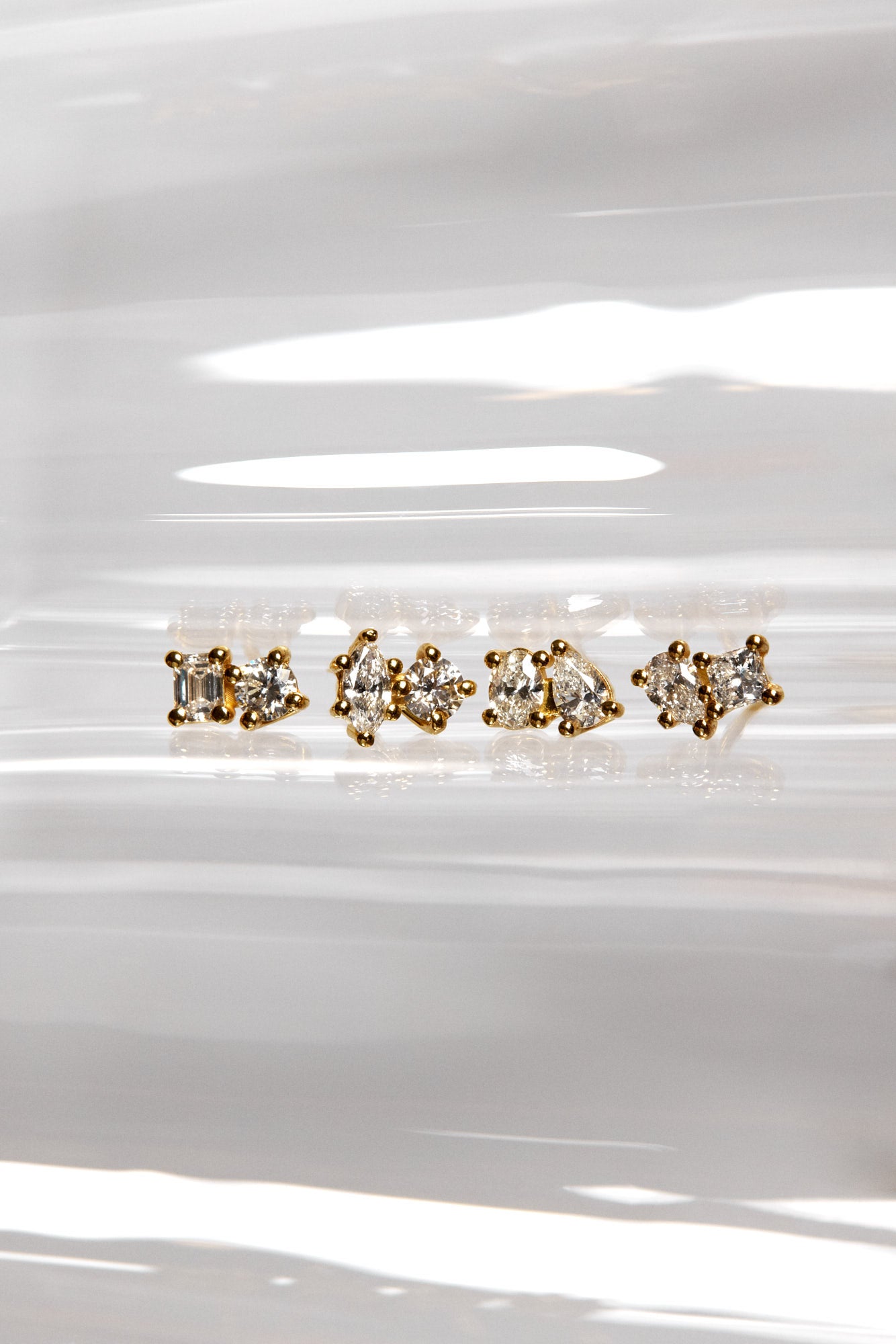 Toi et Moi Stud | 18K White Gold, more diamond options available| Natasha Schweitzer