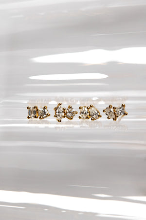 Toi et Moi Stud | 18K White Gold, more diamond options available | Natasha Schweitzer