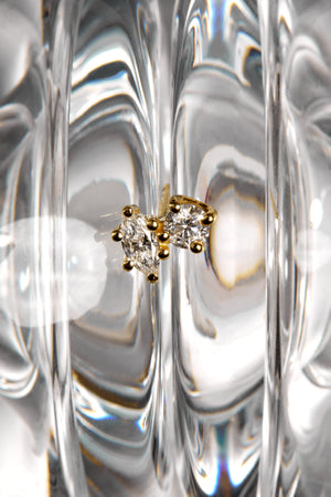 Toi et Moi Stud | 18K Yellow Gold, more diamond options available | Natasha Schweitzer