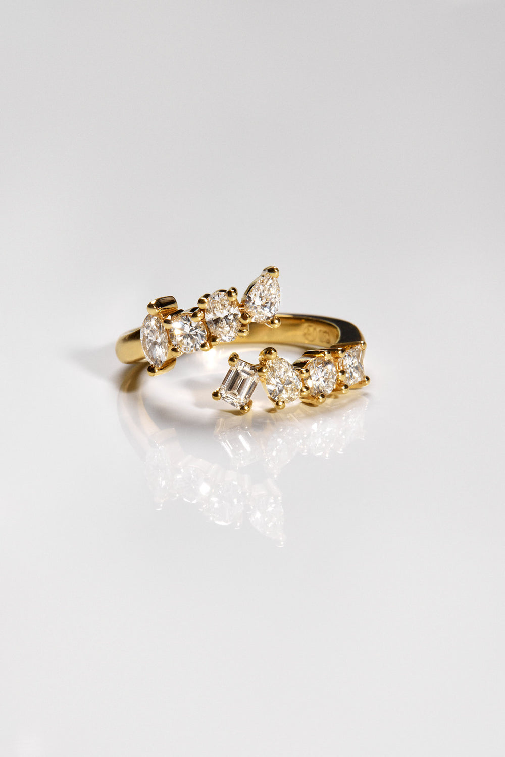 Mini Scattered Diamond Wrap Ring | 18K White Gold| Natasha Schweitzer