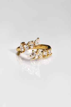 Mini Scattered Diamond Wrap Ring | 18K White Gold | Natasha Schweitzer