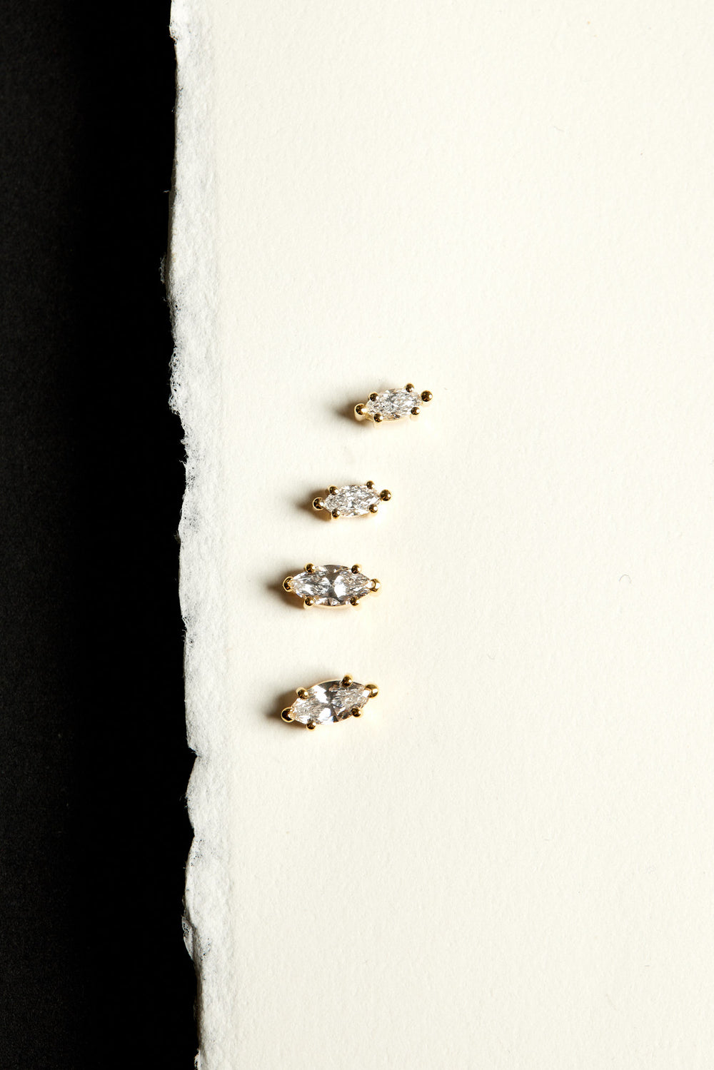 Marquise Diamond Stud Earrings | 18K White Gold| Natasha Schweitzer