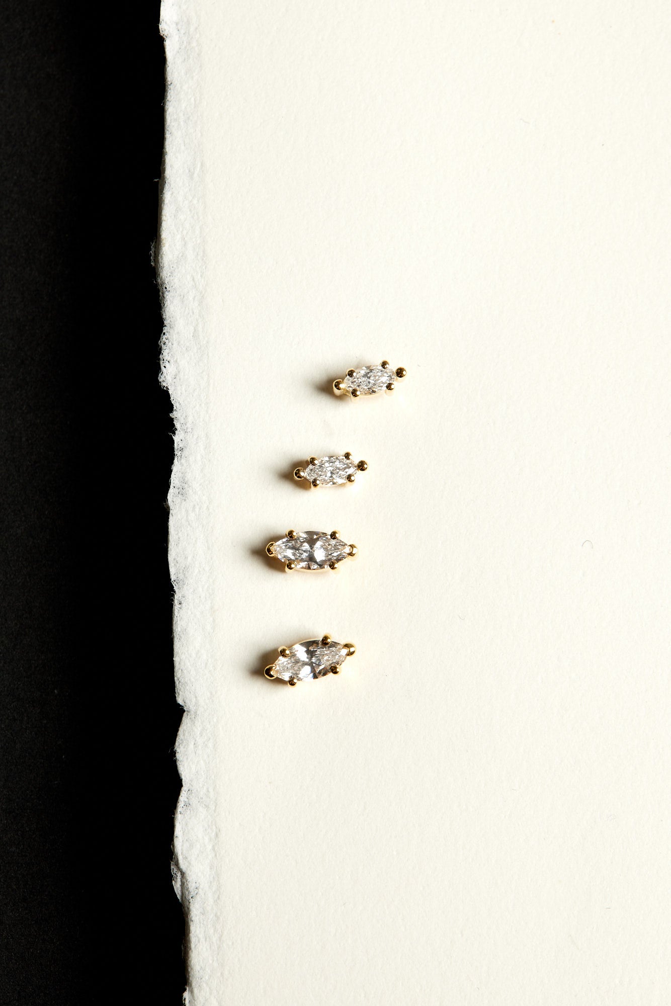 Marquise Diamond Studs | 18K White Gold| Natasha Schweitzer