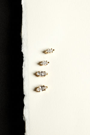 Marquise Diamond Studs | 18K White Gold | Natasha Schweitzer