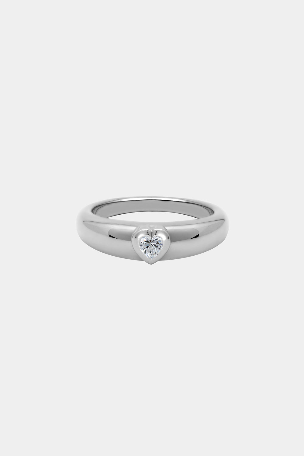 Roma Heart Ring | 9K White Gold