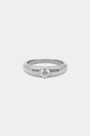 Roma Heart Ring | 9K White Gold | Natasha Schweitzer